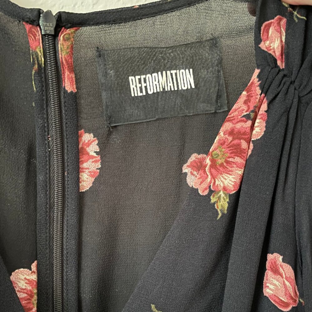 REFORMATION Bay Mini Dress Lorraine Rose Print | Size 2 - Picture 5 of 9